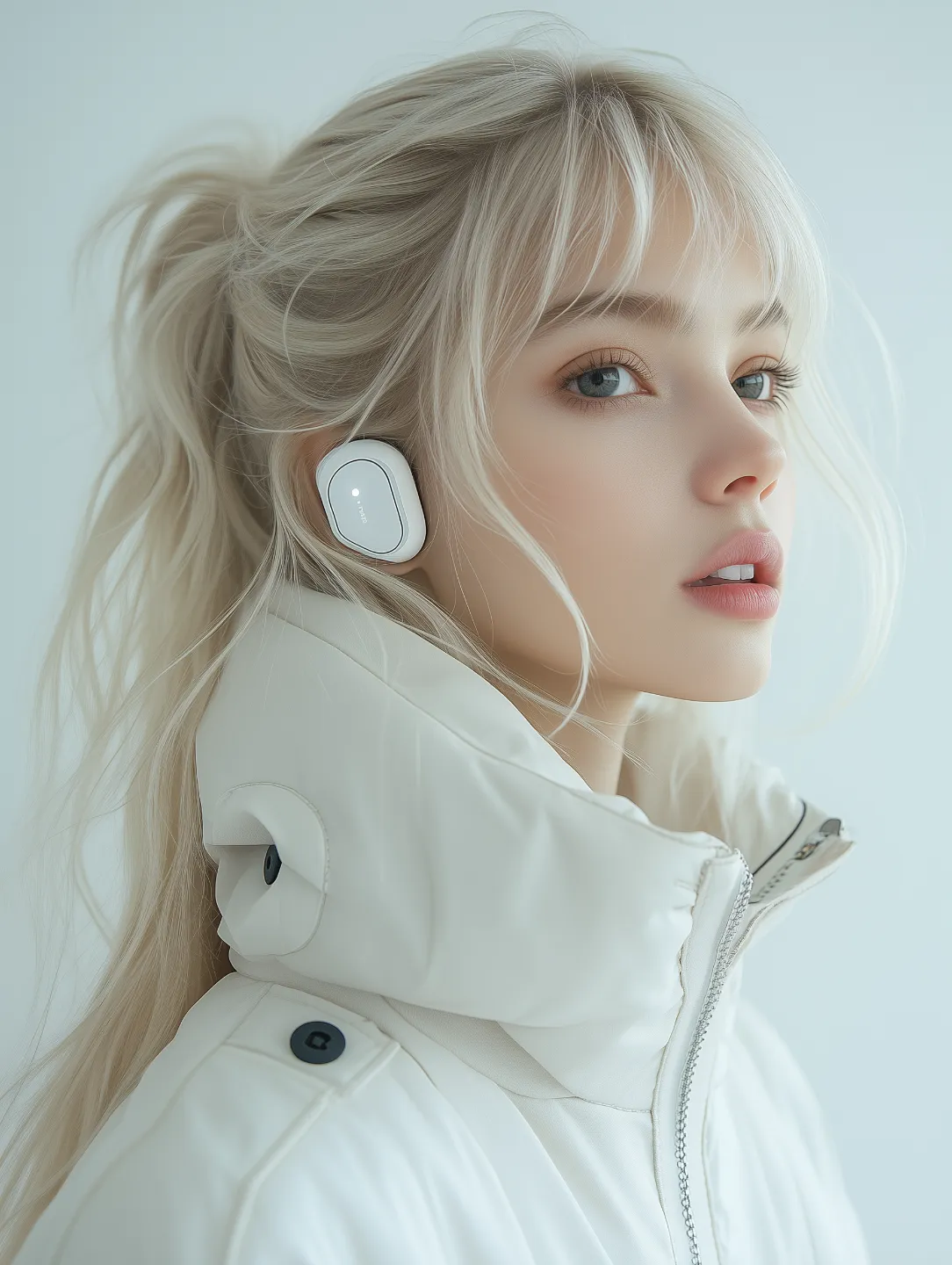 woman with earphones