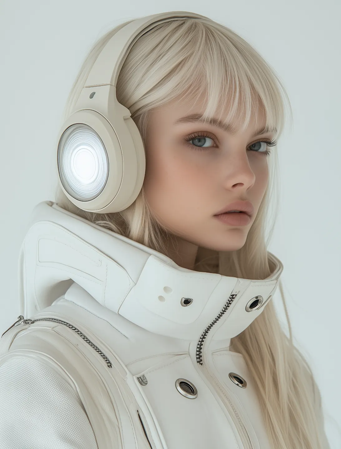 woman with headphones