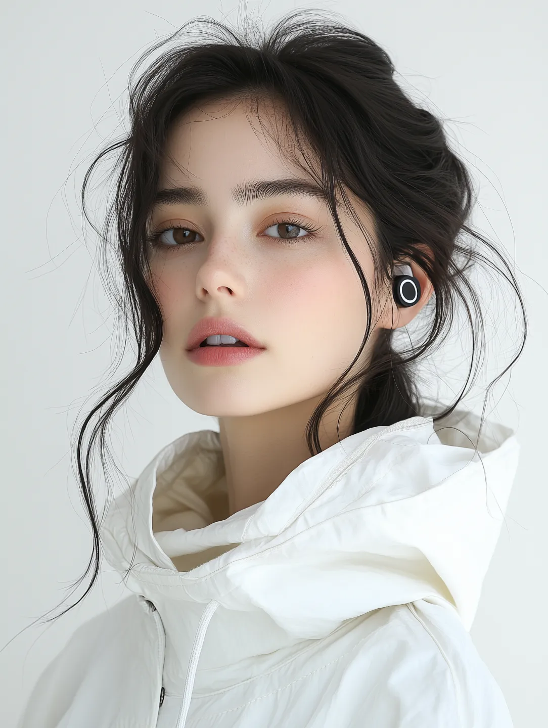 woman with earphones
