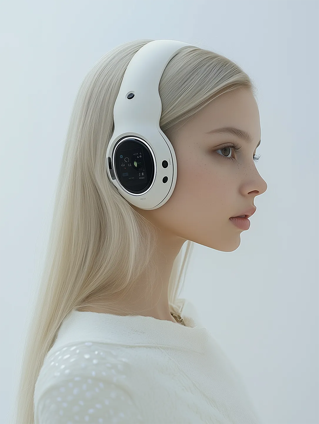 woman with headphones