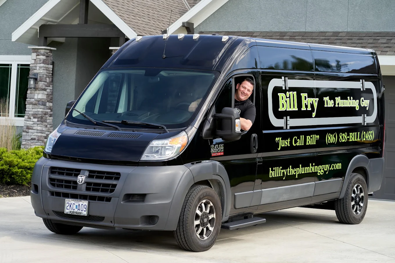 plumbing van on a service call