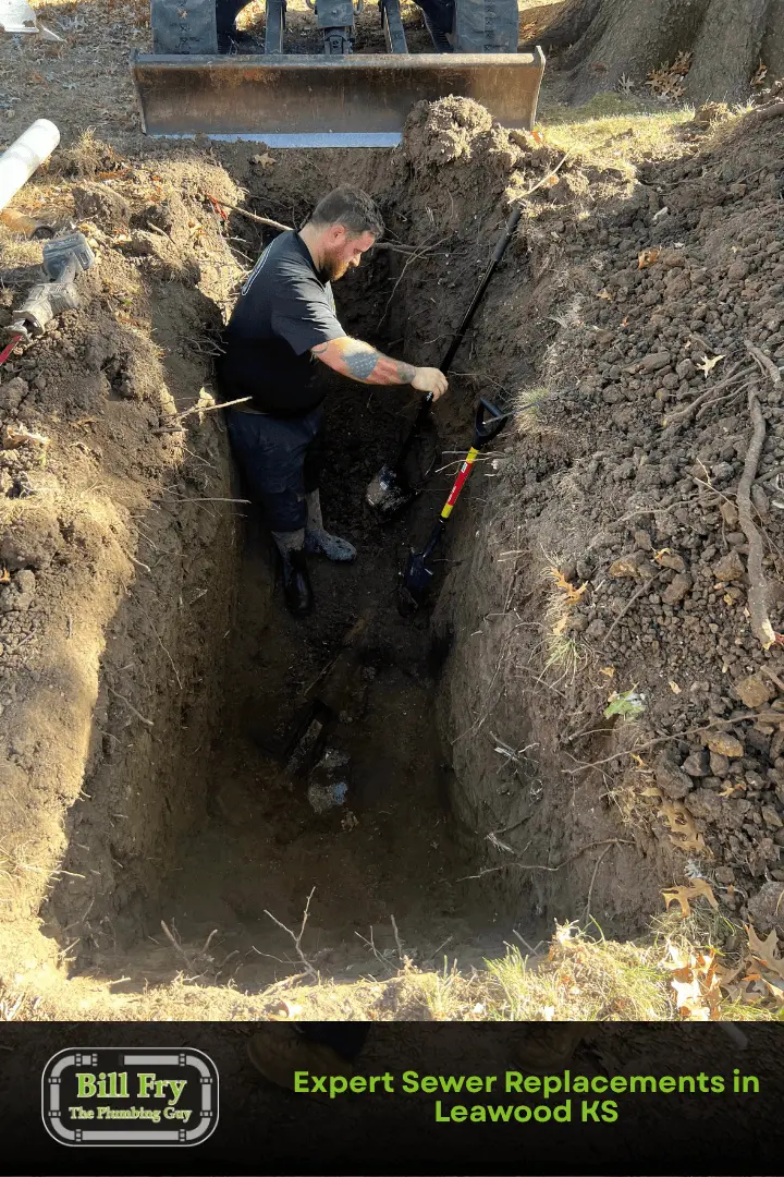 plumber replacing a sewer