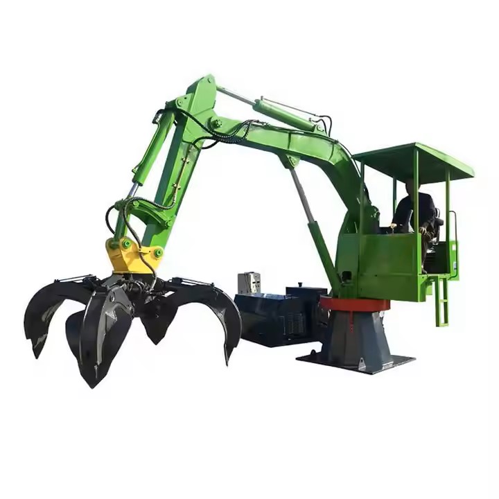 Fixed Crane & Grab Hydraulic Material Handler