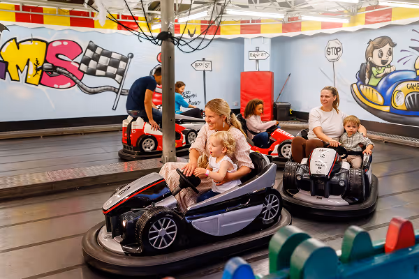 family on dodgems