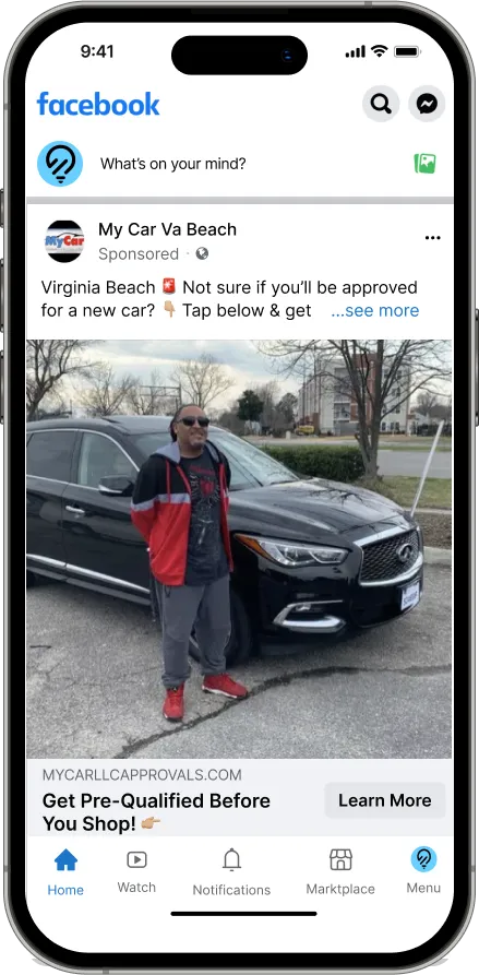 ad placement on an iPhone 