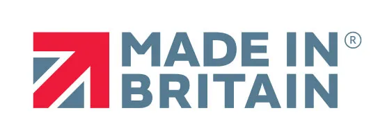 Made in Britain logo with red and blue arrow design.