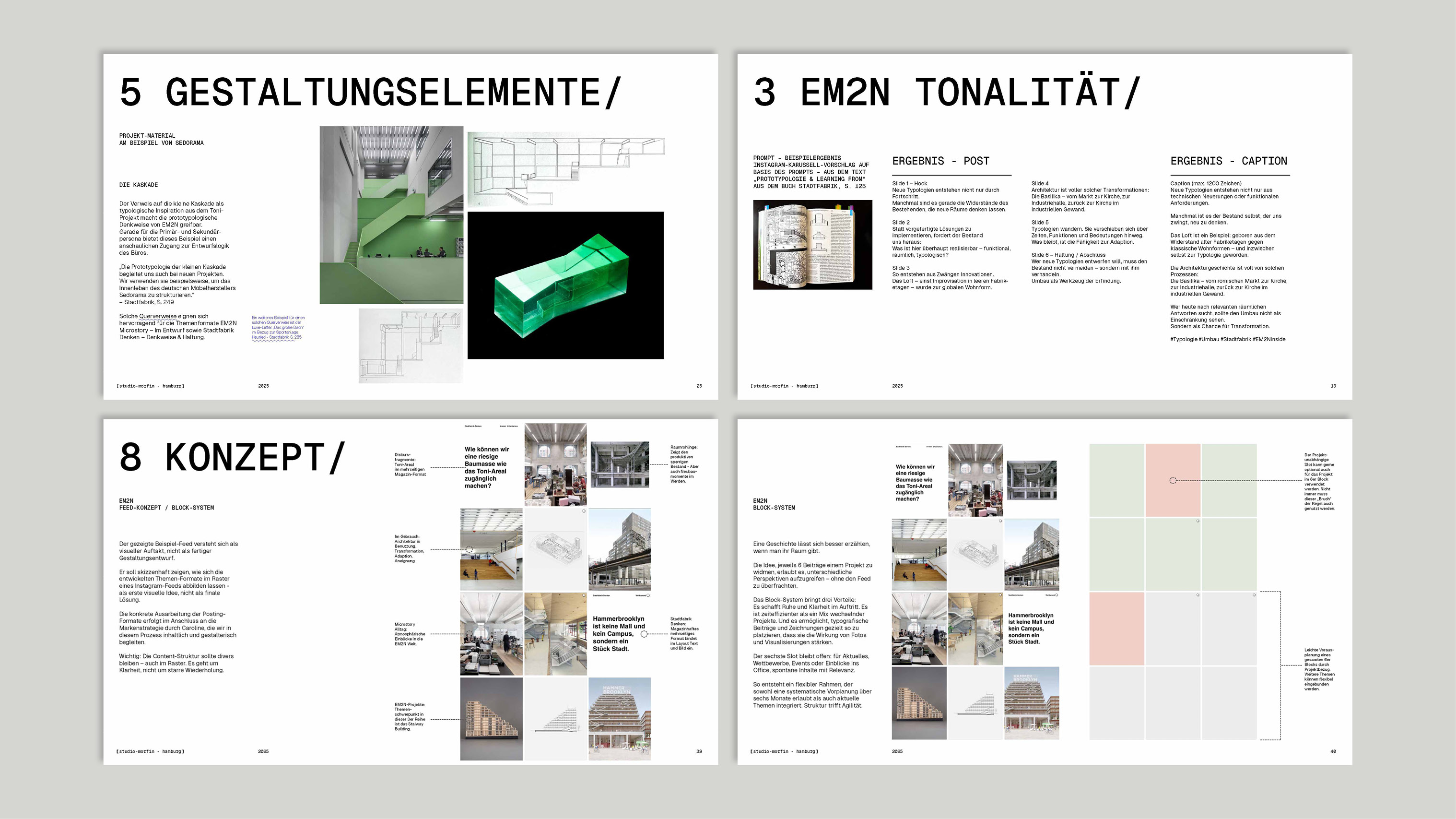 studio-morfin:  Strategisches Fundament der Architekturkommunikation von EM2N zur eigenständigen internen Umsetzung von Social Media.