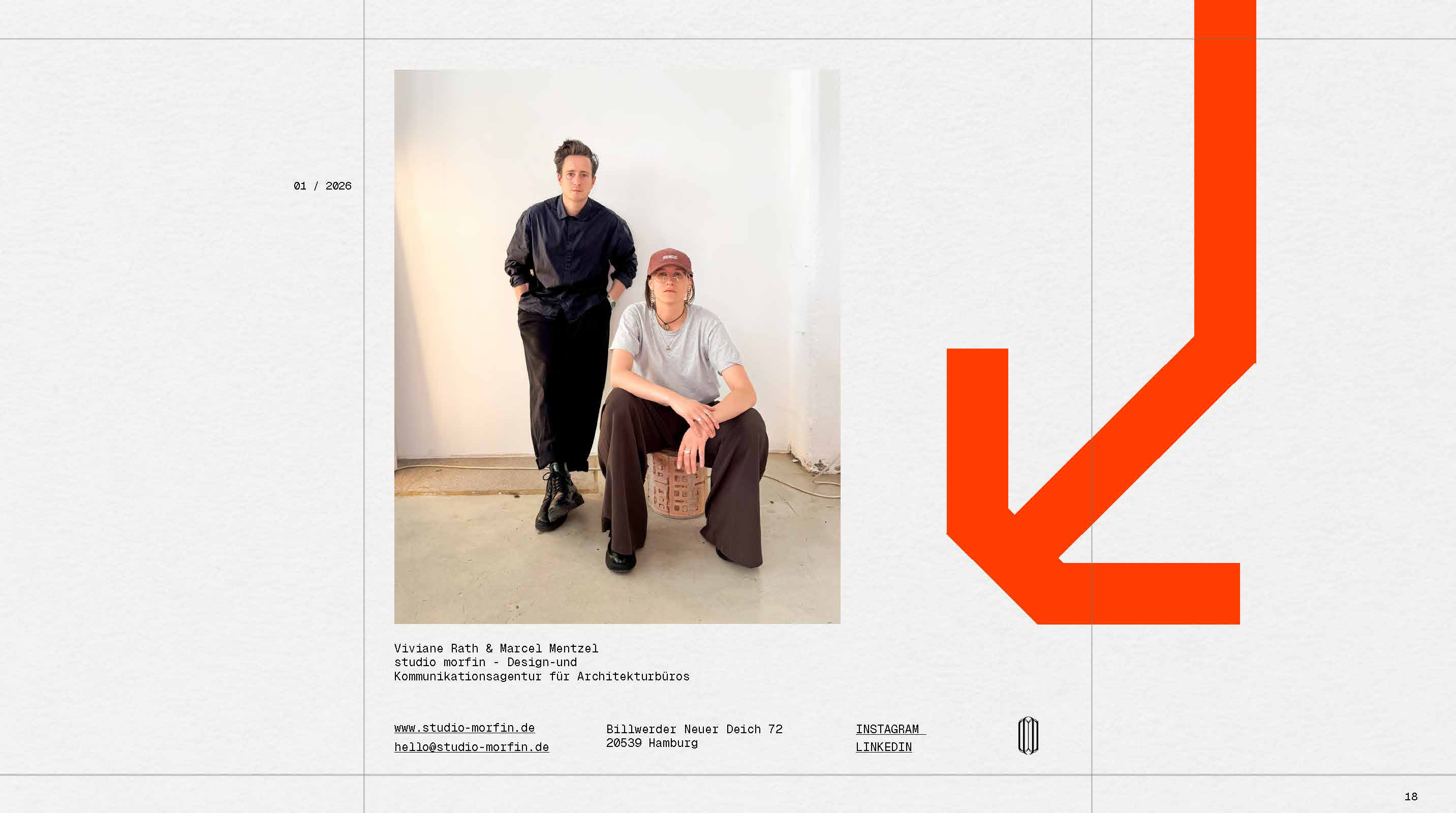 Grafisch strukturierte Seite aus „31 Instagram Hacks for Architects“ mit Tipps für nachhaltige Social-Media-Prozesse in Architekturbüros.