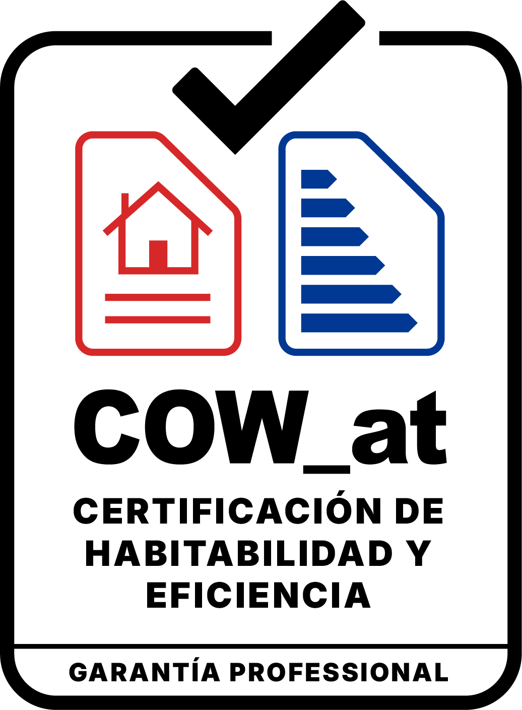 Sello profesional de COWAT: certificación de habitabilidad y eficiencia con garantía técnica