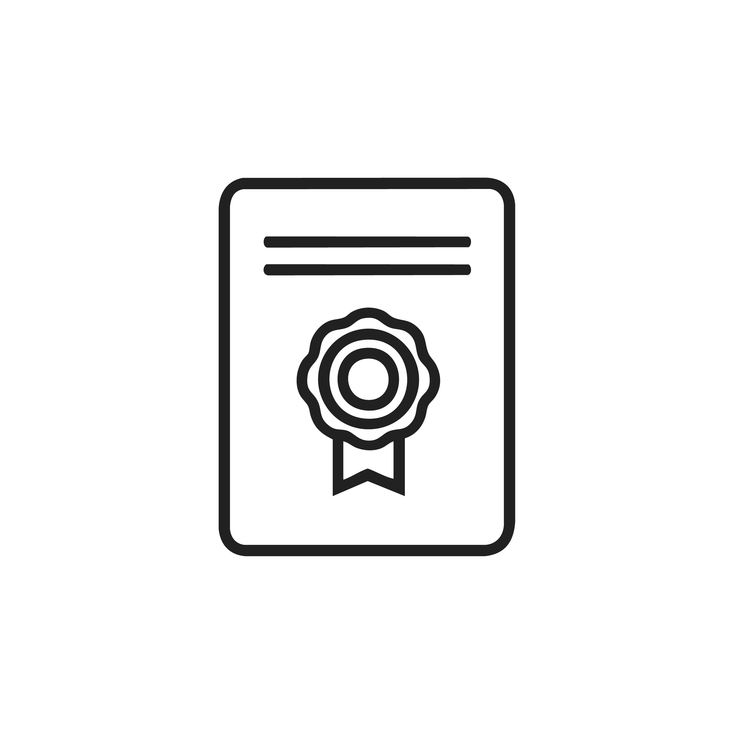 Icono de documento certificado, representa informes válidos según normativa catalana