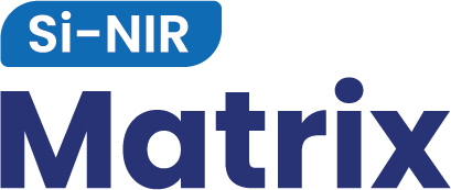 Text reading 'Si-NIR Matrix' with 'Si-NIR' in a blue rounded rectangle and 'Matrix' in bold dark blue letters.