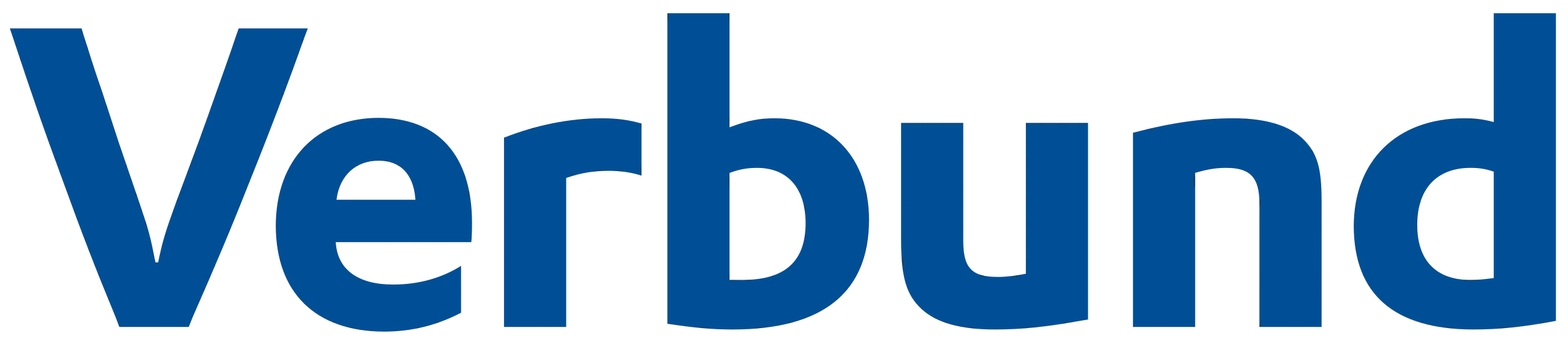 Blue text logo reading Verbund on a transparent background.