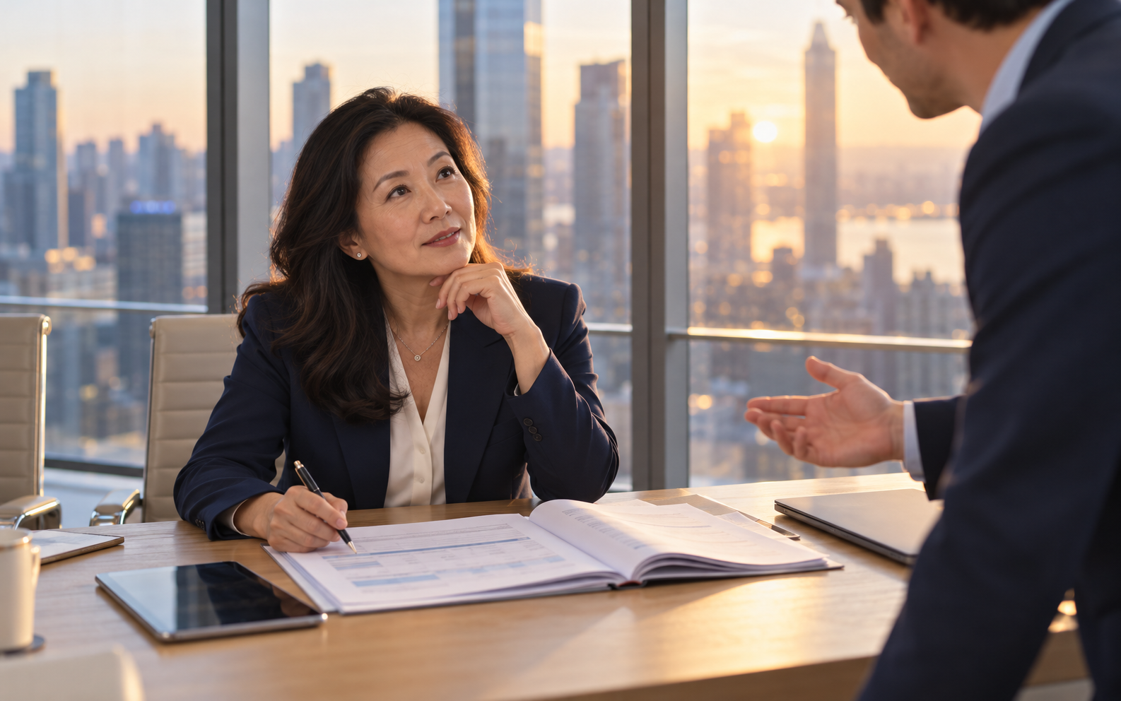 a meeting on commercial real estate underwriting