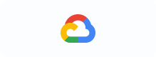 Google Cloud logo with a stylized cloud in red, yellow, green, and blue colors.