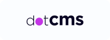 Logo of dotCMS with purple and black text on a white background.