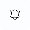 Notification bell icon in a simple line art style.