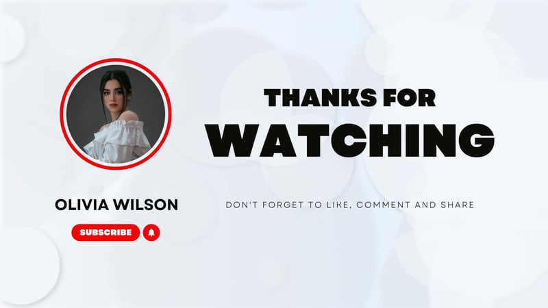 Animated Thanks For Watching Outro Video