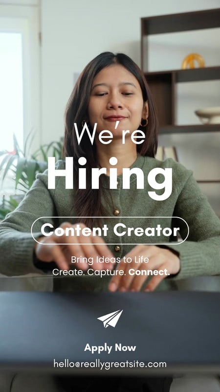 We're Hiring Content Creator Recruitment Instagram