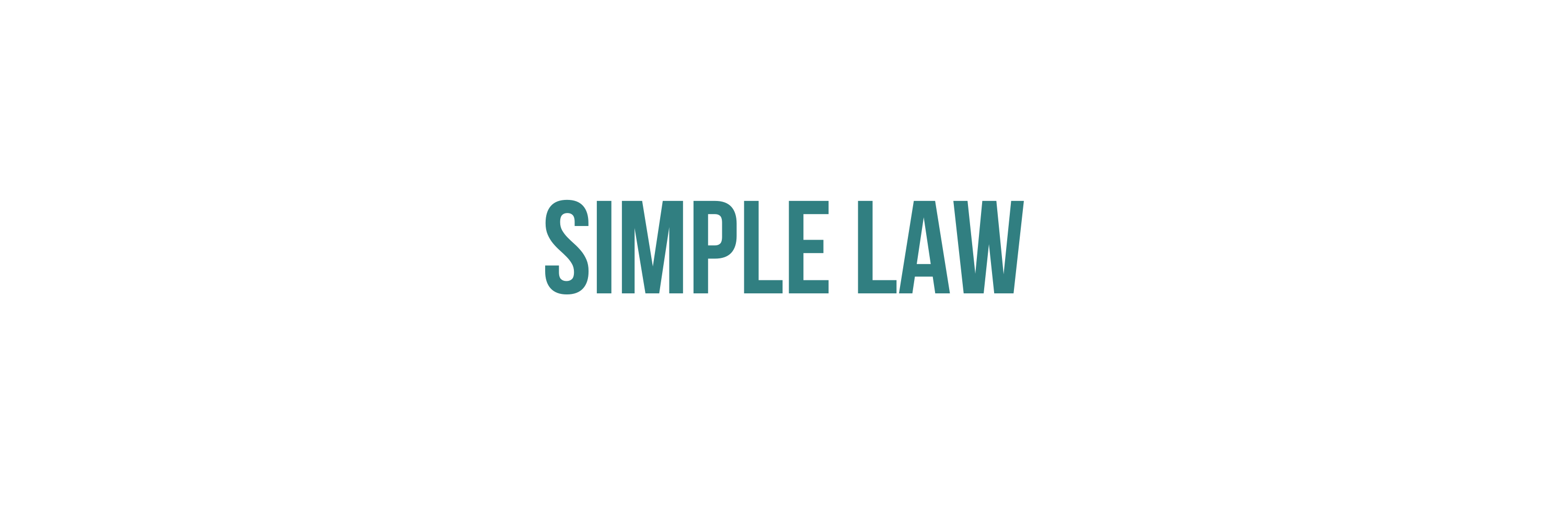 Logo for advokatfirmaet Simple Law med grøn tekst på gennemsigtig baggrund.