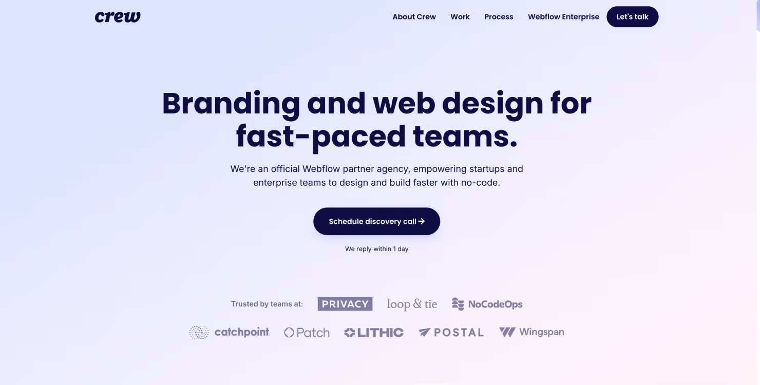 Crew Agency homepage