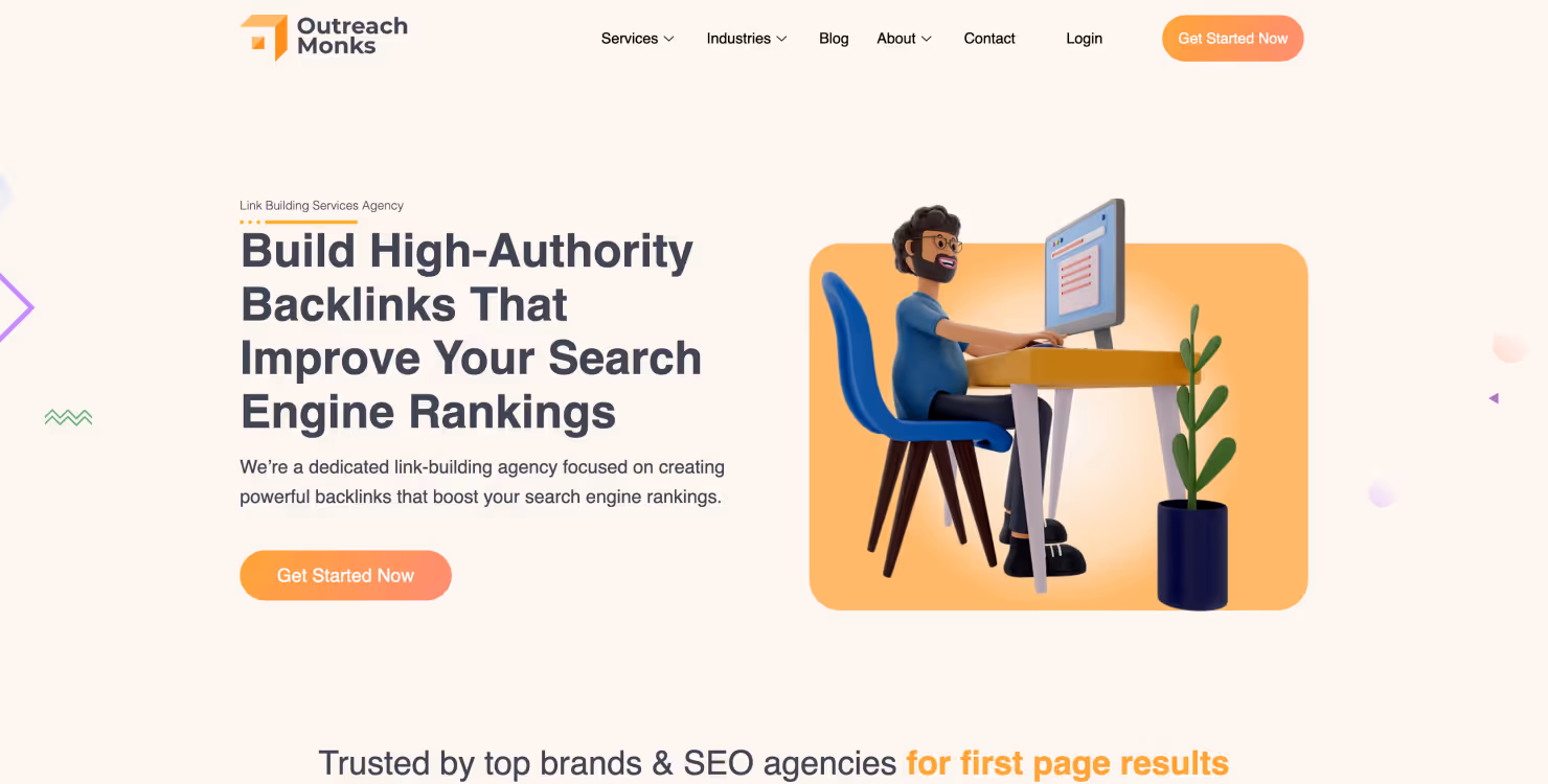 Outreach Monks homepage