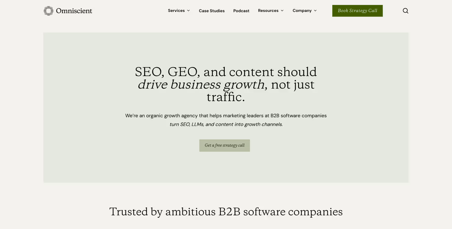 Omniscient Digital homepage