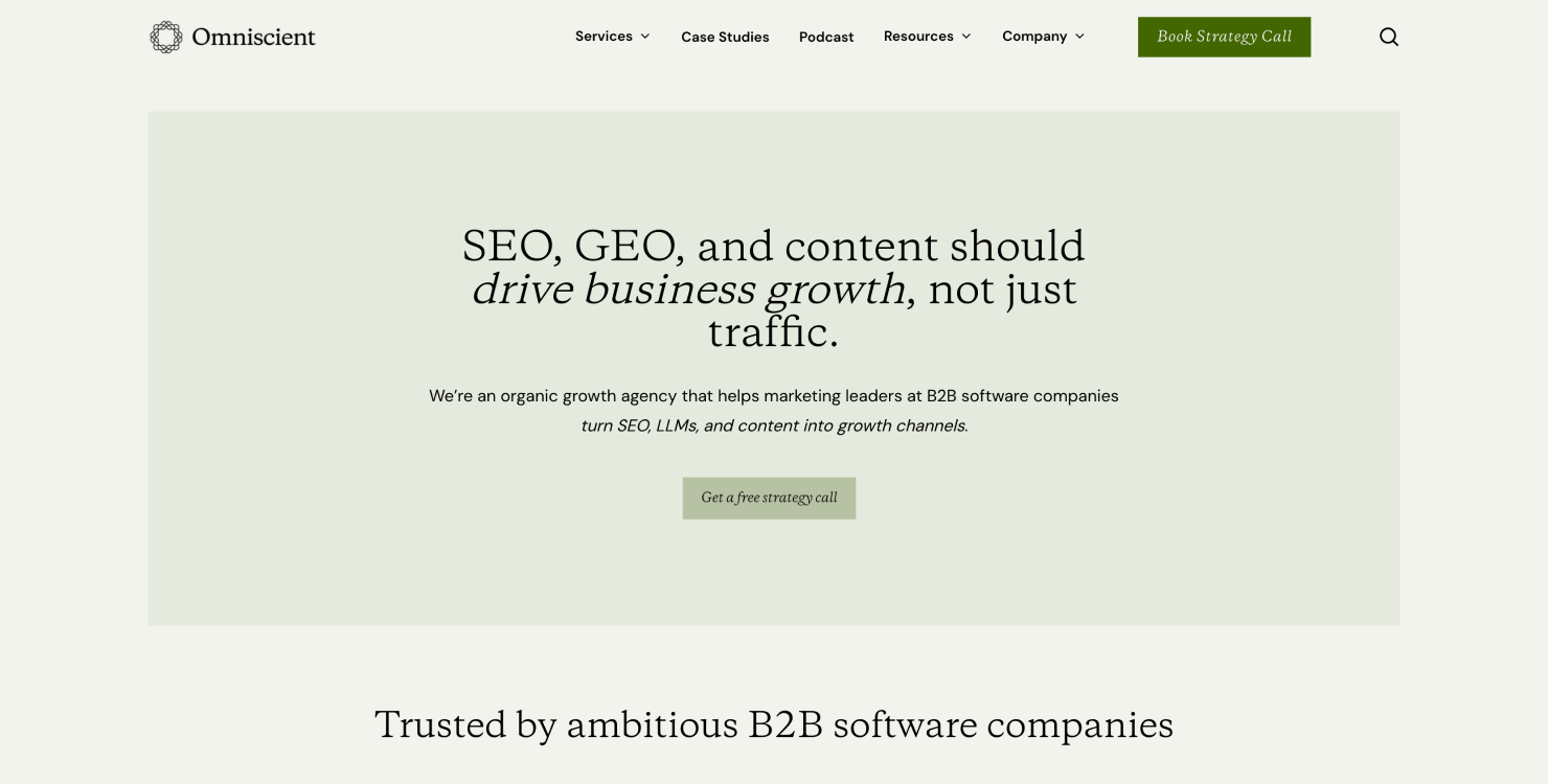 Omniscient Digital homepage