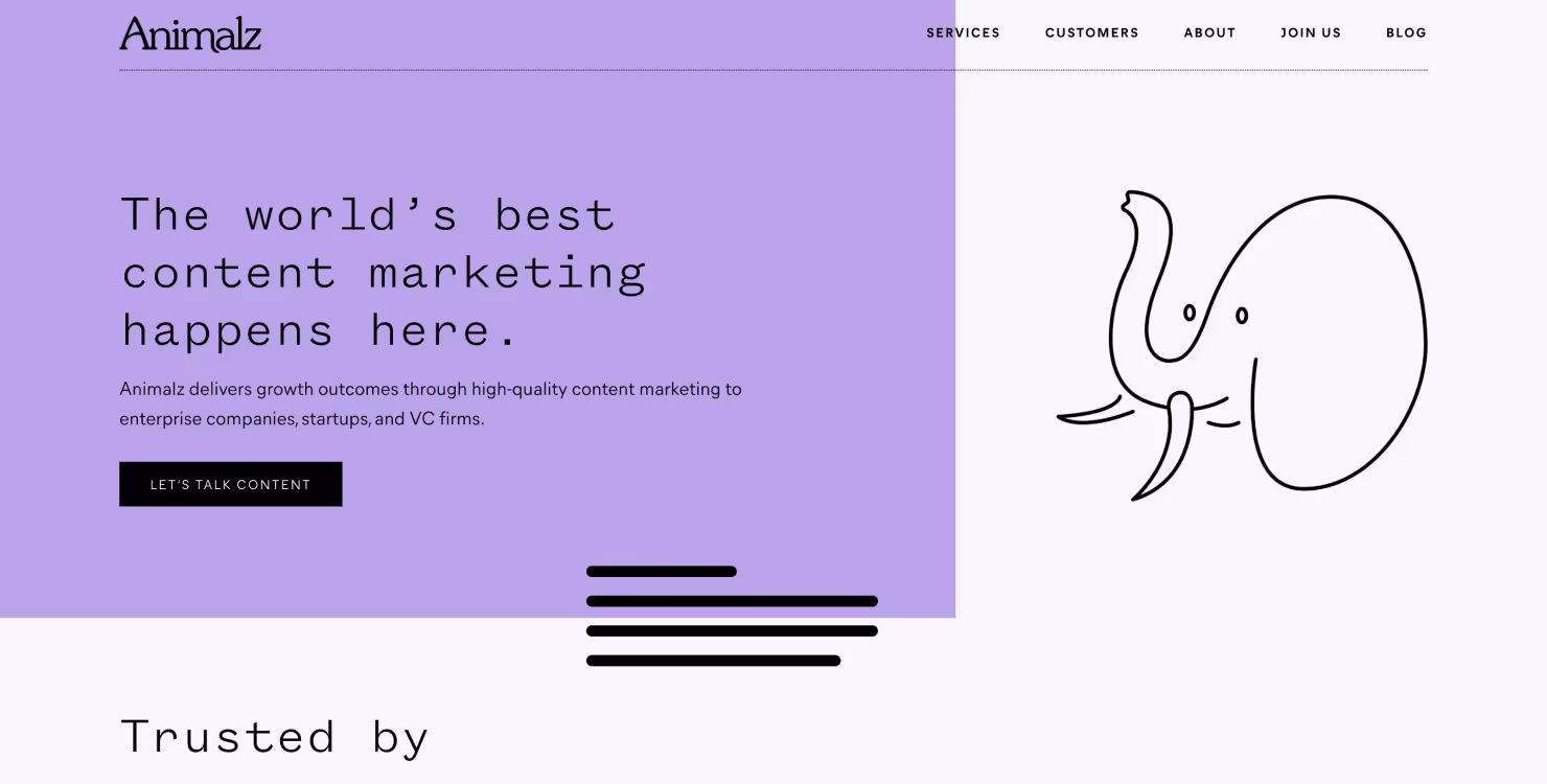 Animalz homepage