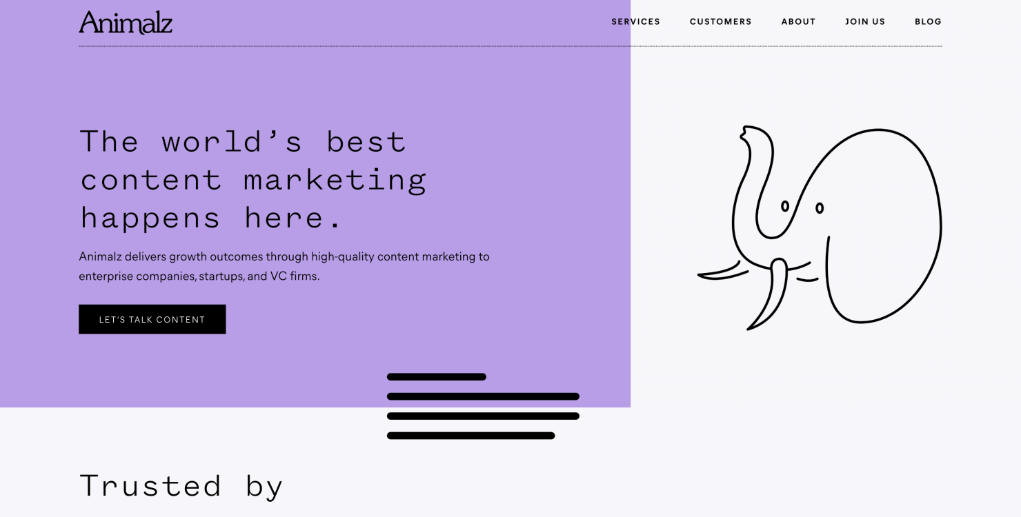 Animalz homepage