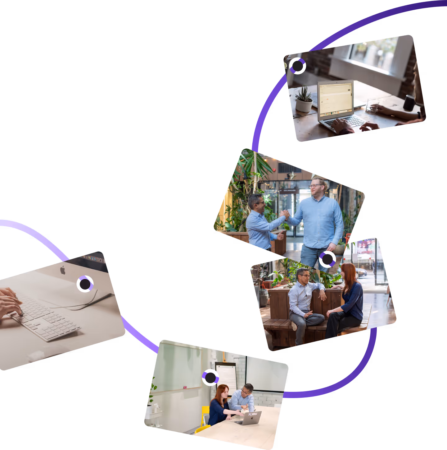 different pictures of QOSQO It team on their offices