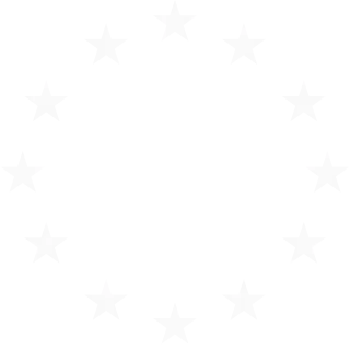 GDPR text surrounded by 12 white stars in a circular arrangement, symbolizing the European Union