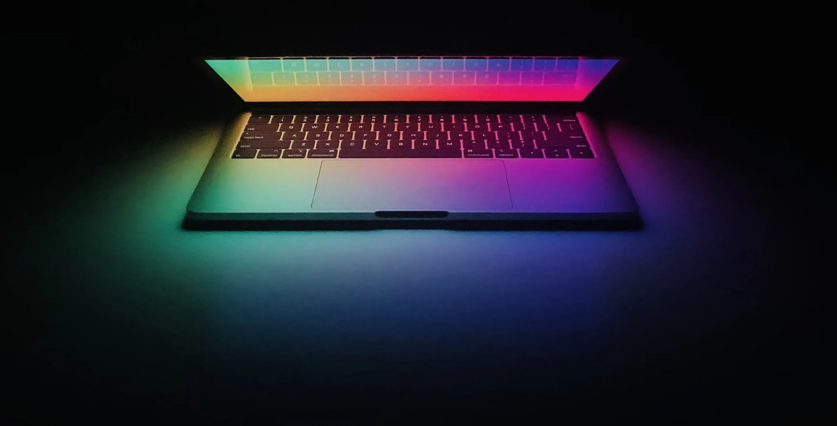 A laptop with the screen on