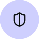 A shield icon representing security