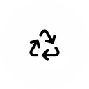 A recycling symbol icon representing sustainable solutions