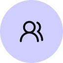An icon with two stylized figures representing a team or group of people