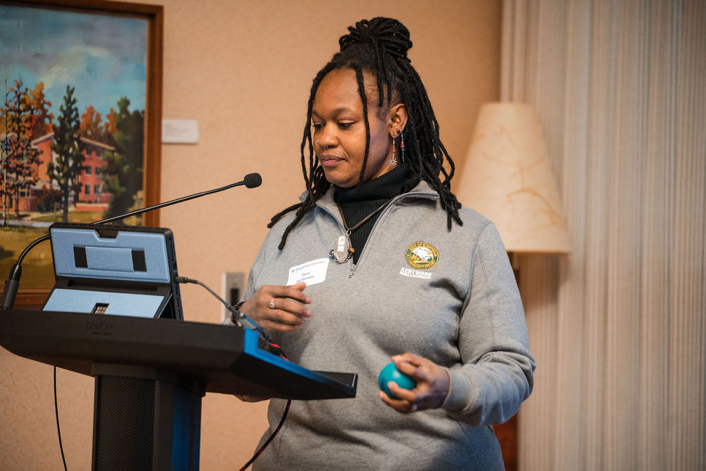 Tara Holliman presenting importance of recreation for people with disabilities