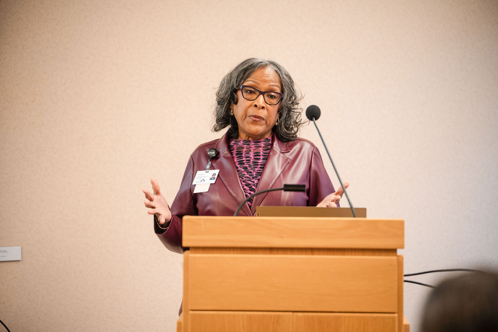 Veronica presenting about Care Resources