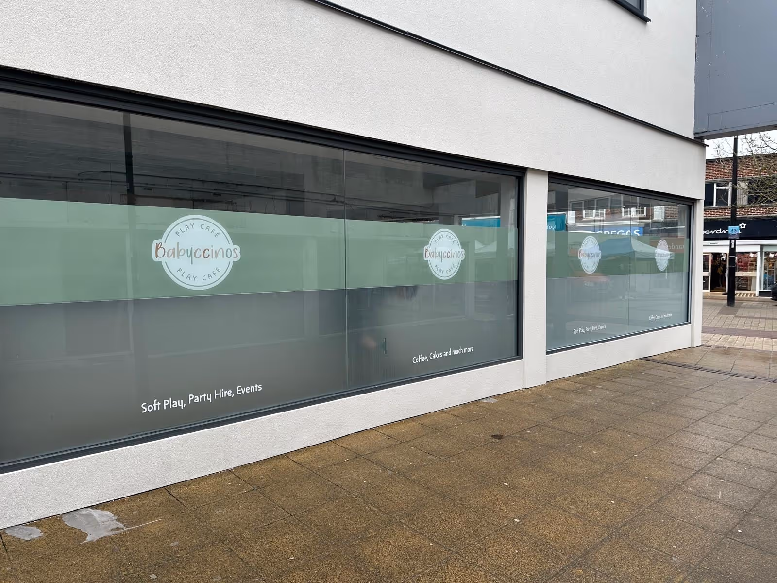 Babyccinos storefront signed re-done by SOS Systems.