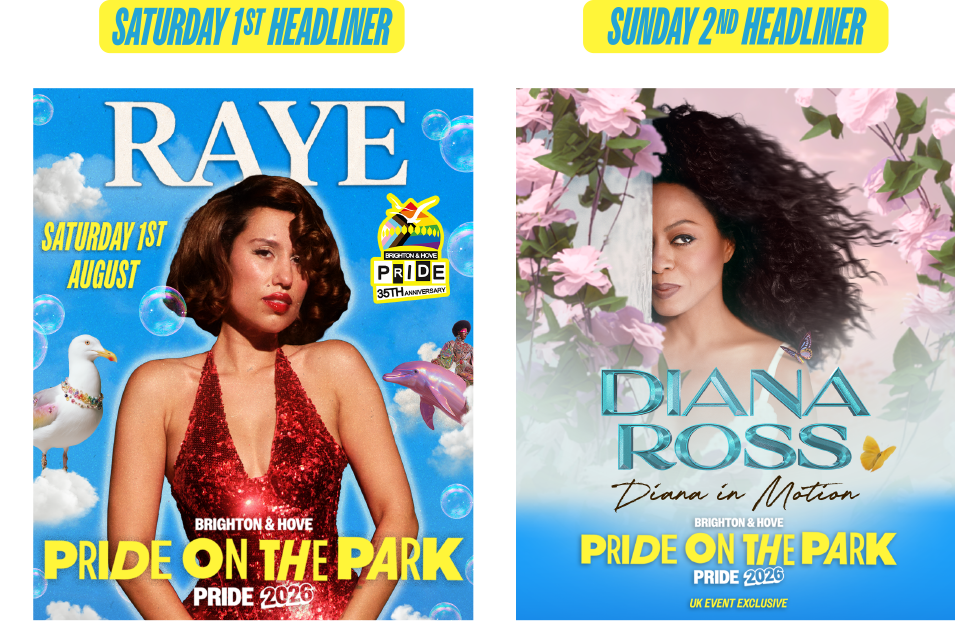 Brighton Pride on the Park 2026 with headliners RAYE and Diana Ross