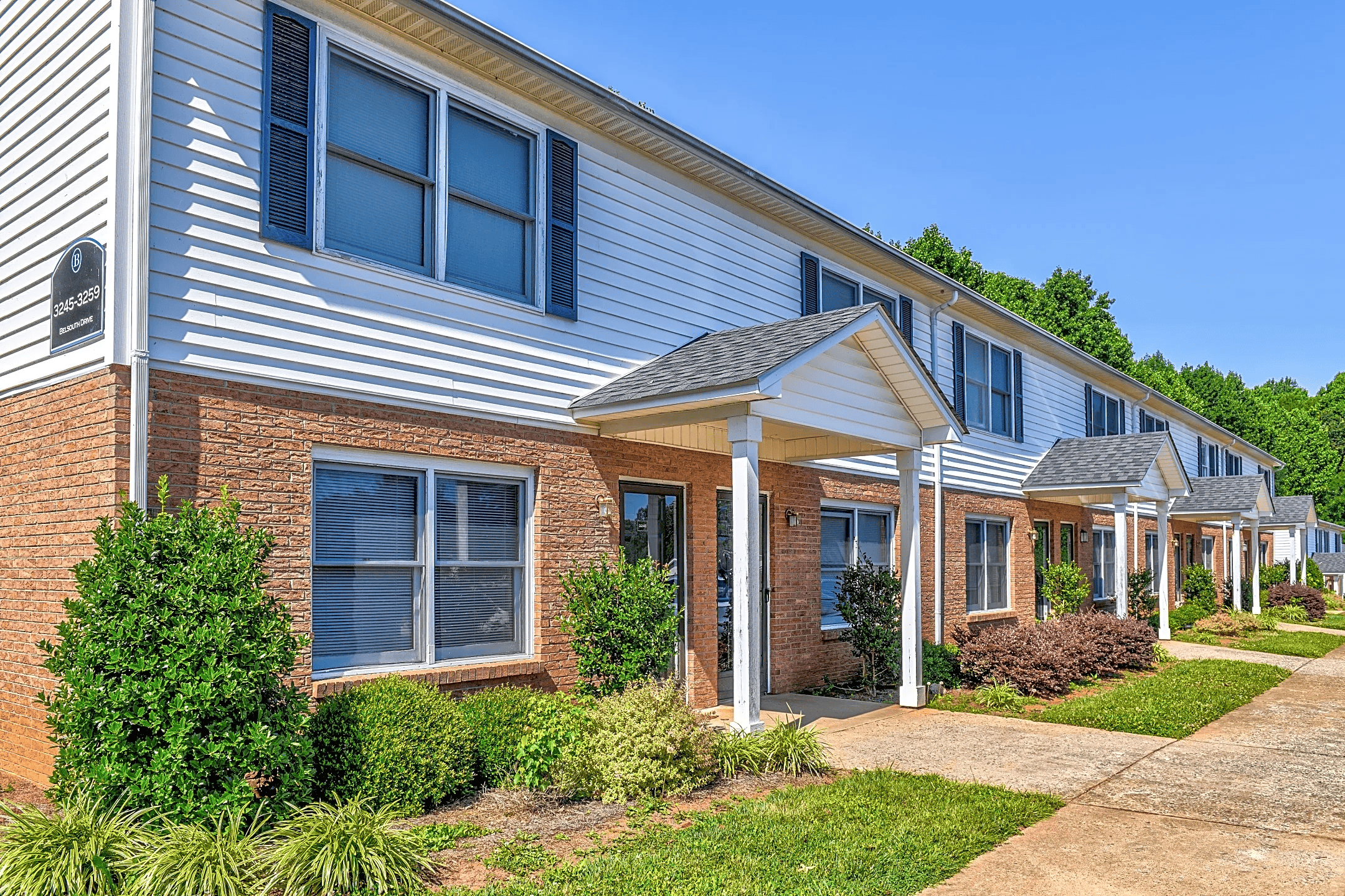 Exterior of apartment building