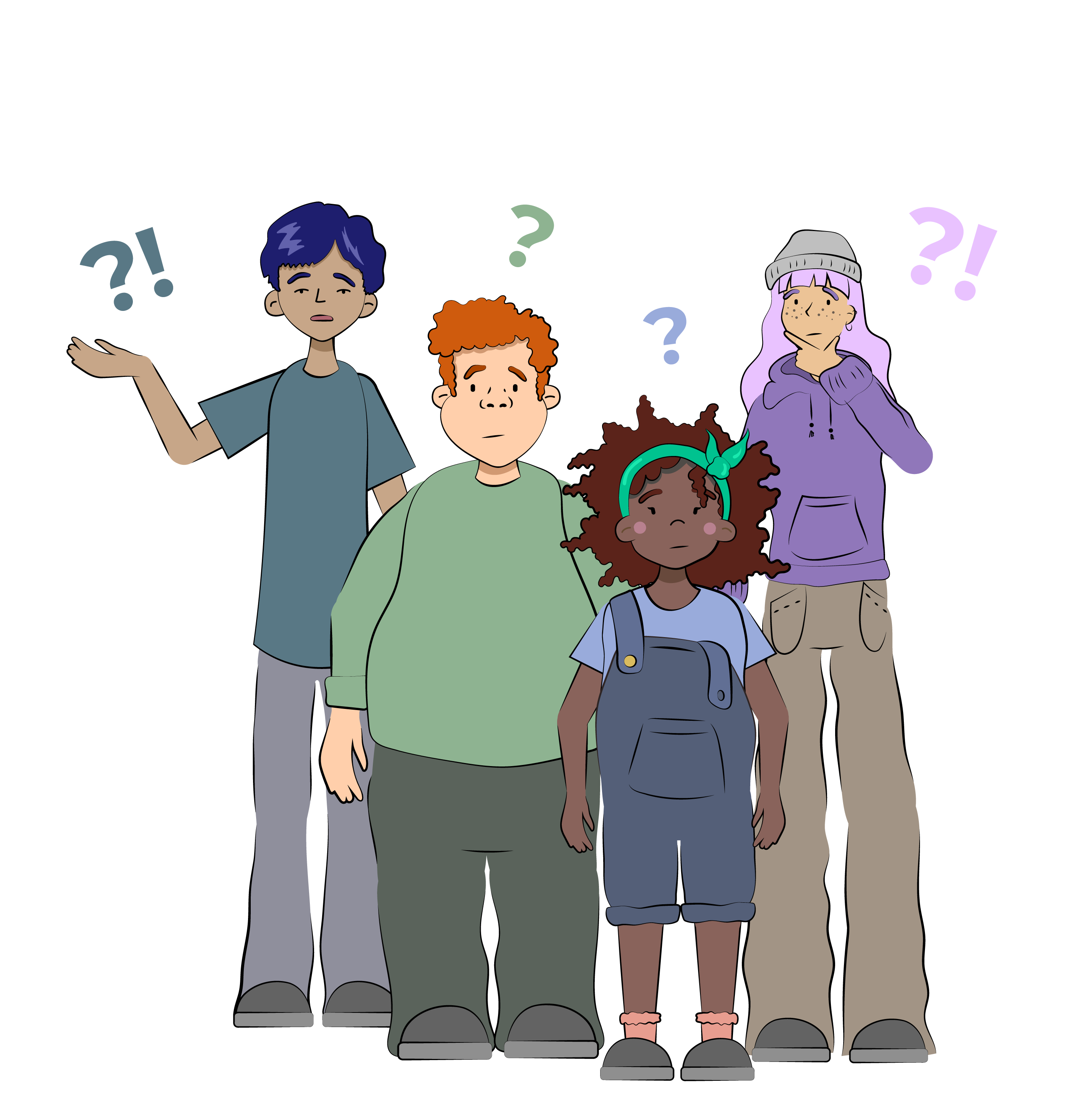 A group of teens and kids looking curious about why they faint.