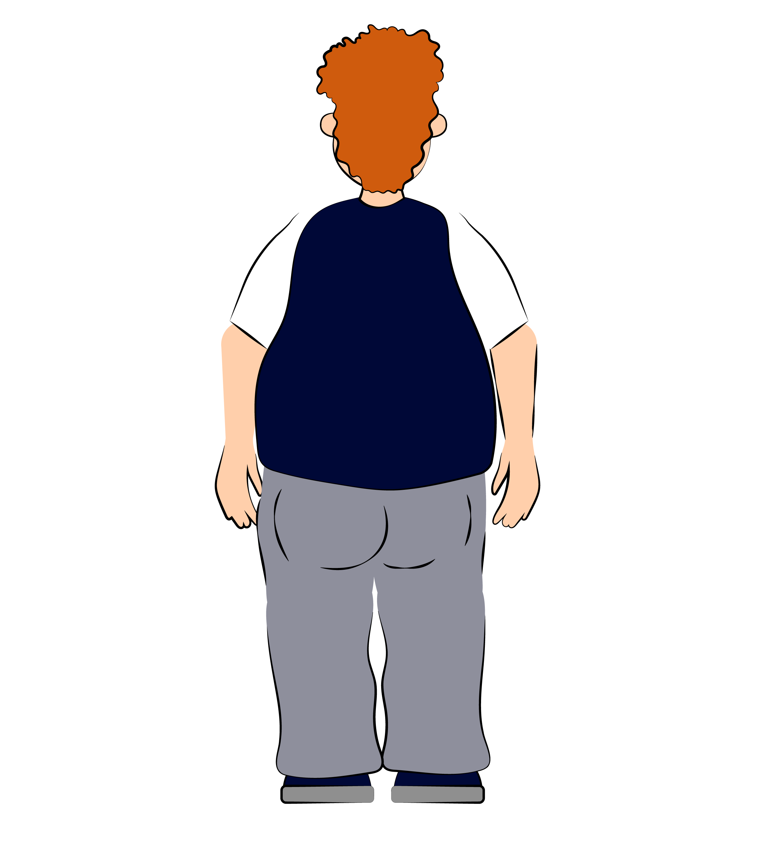 Teenage boy squeezing his butt muscles together