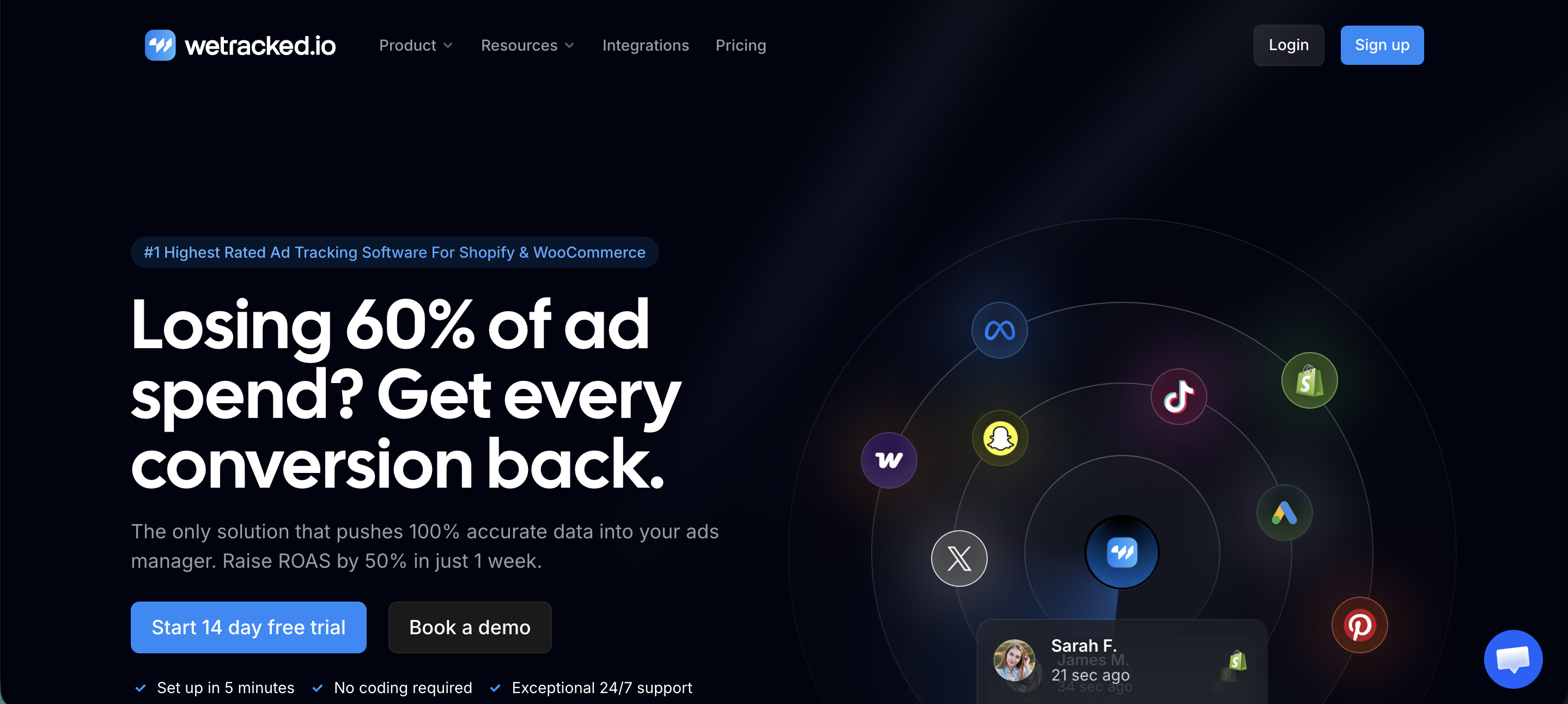 Wetracked.io est l'un des meilleurs concurrents de Rockerbox en termes de fonctionnalités et de rapport qualité-prix.