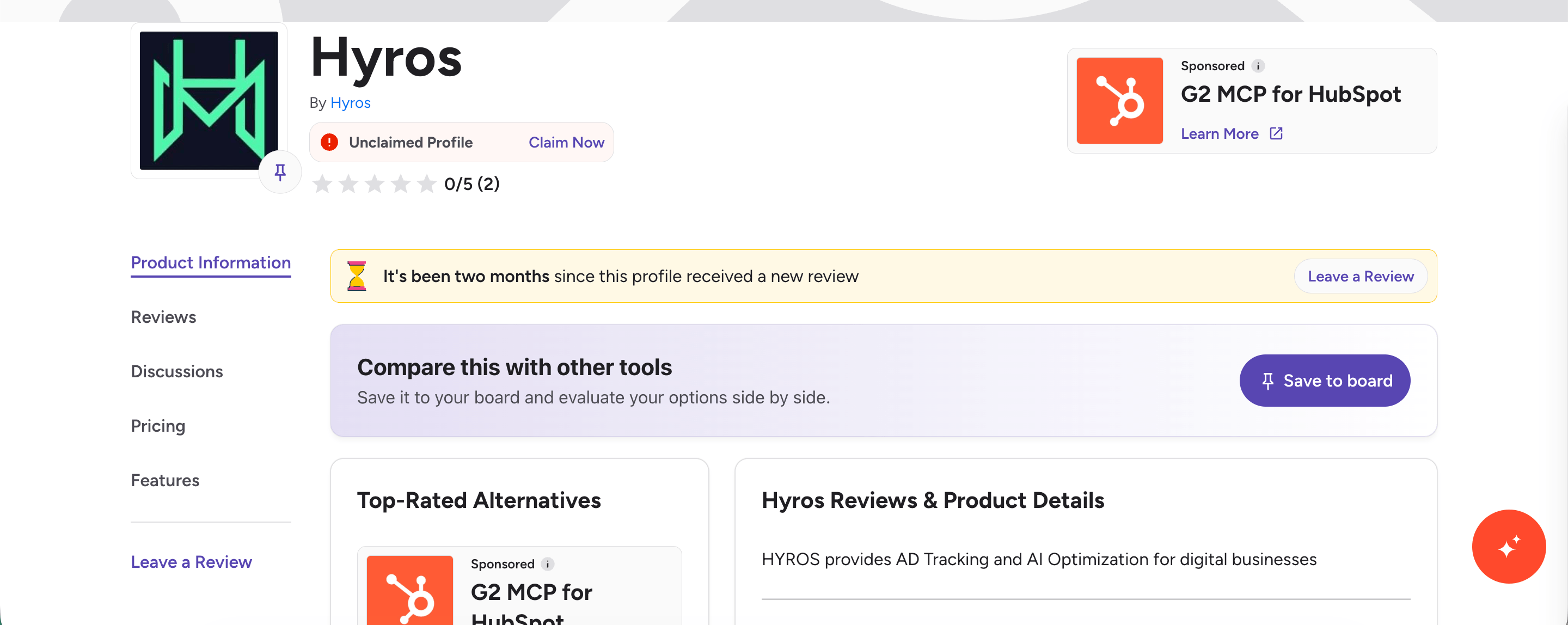 Hyros reviews on g2