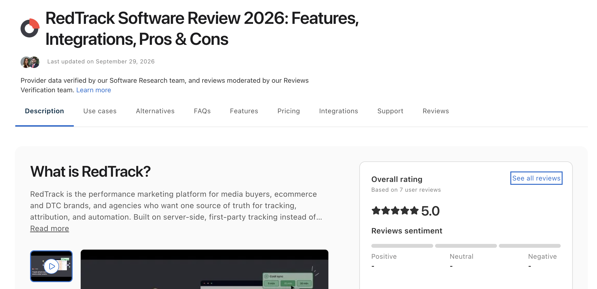 Redtrack reviews on Capterra