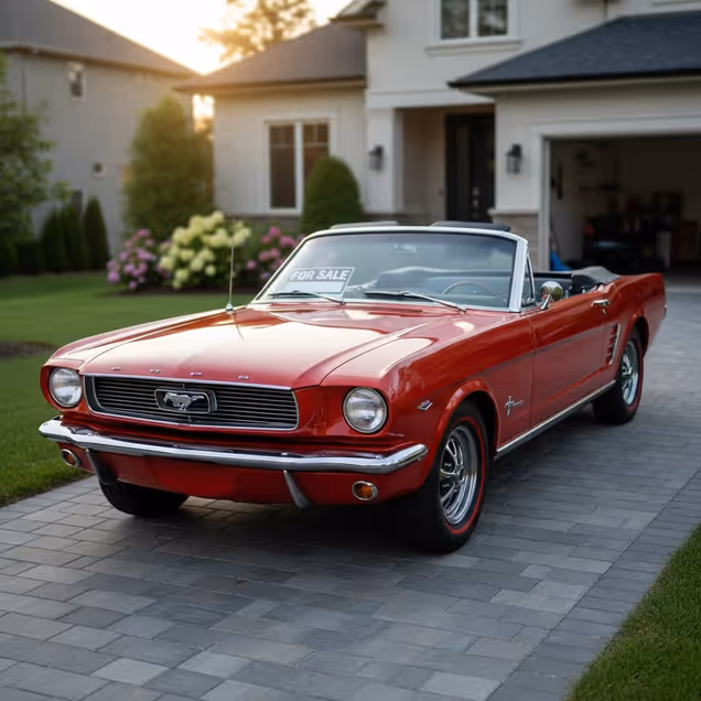 A red Mustang car for sale
