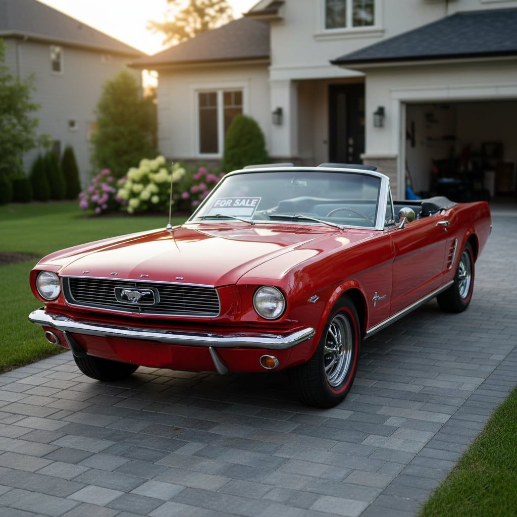 A red Mustang car for sale