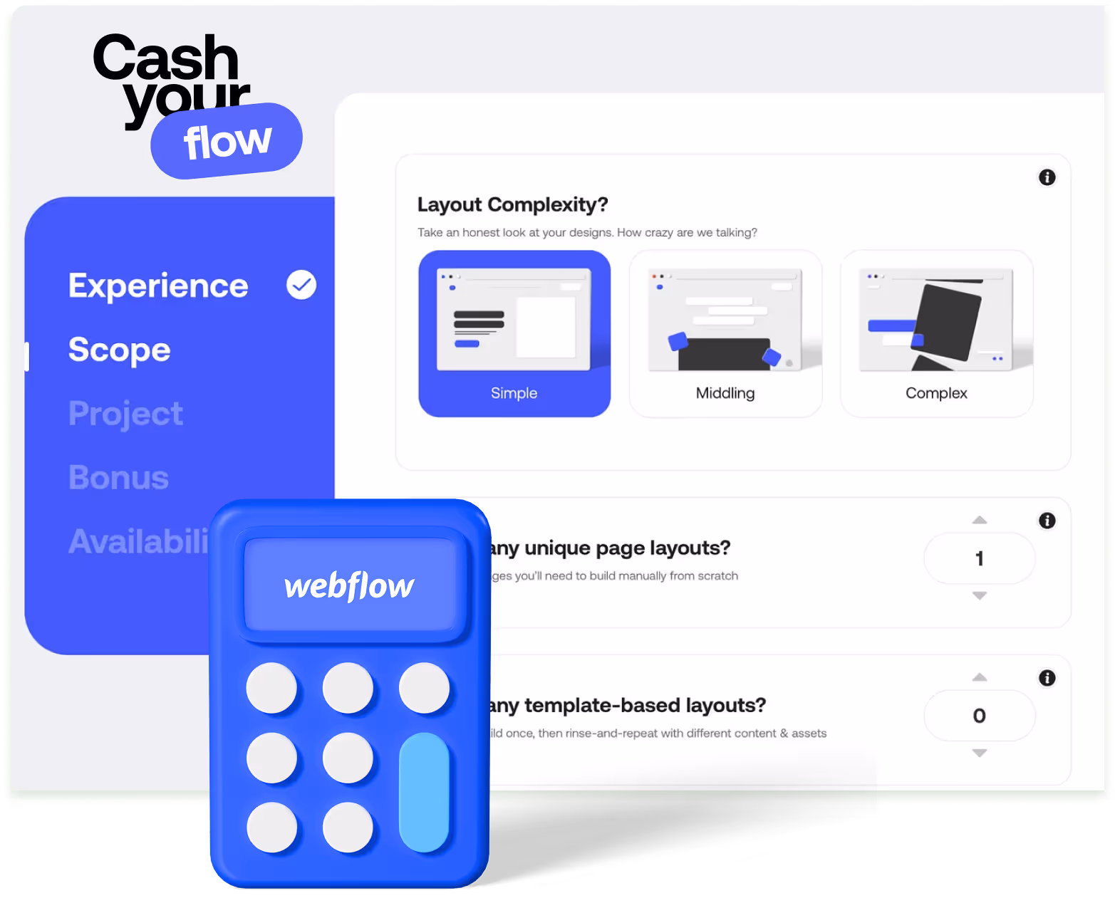 An image of cashyourflow old calculator