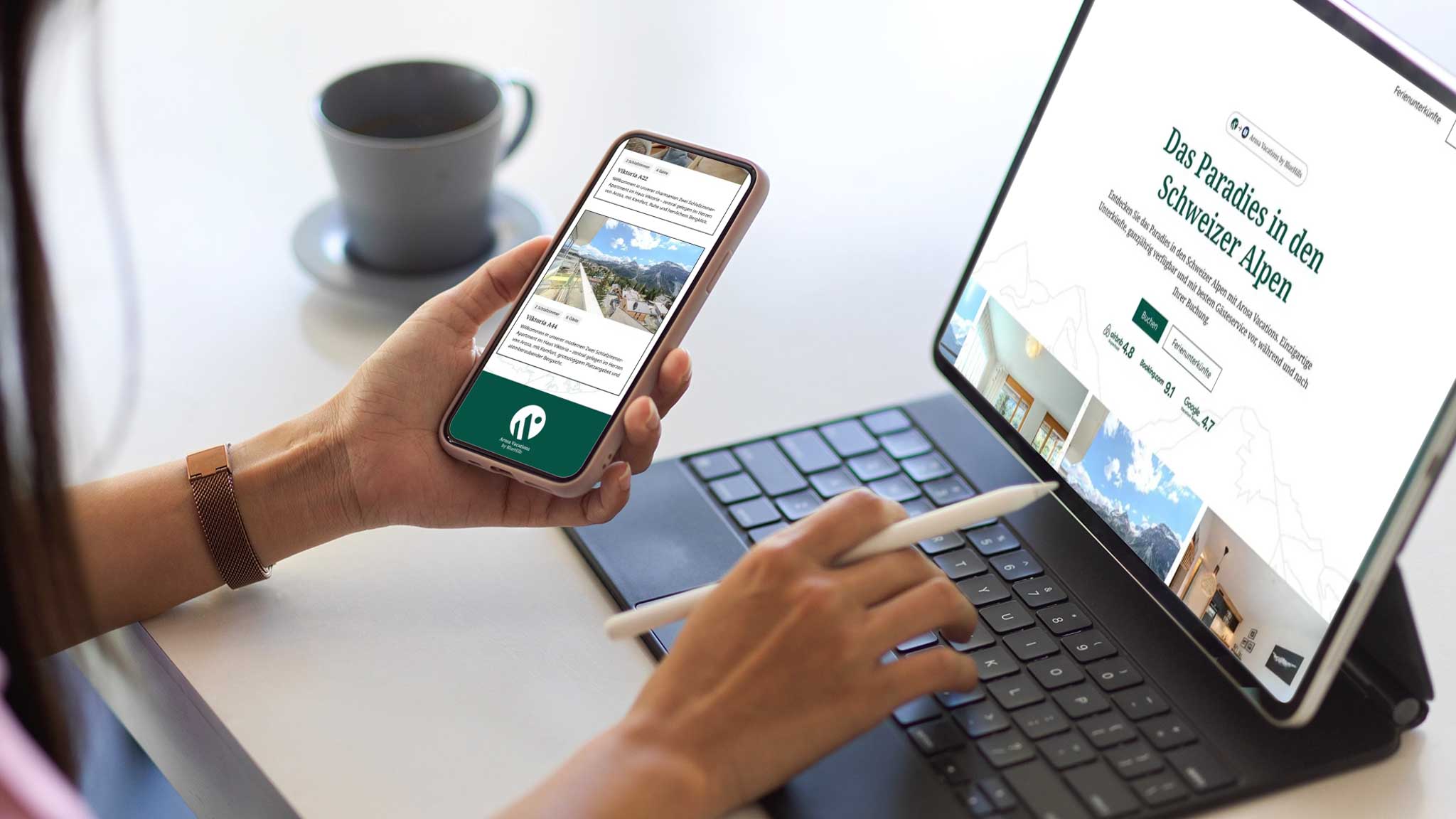 Our website in an phone and in an Ipad