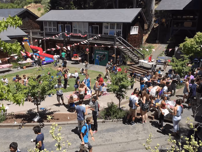 The campus of College Prep School feels like a hidden, leafy sanctuary